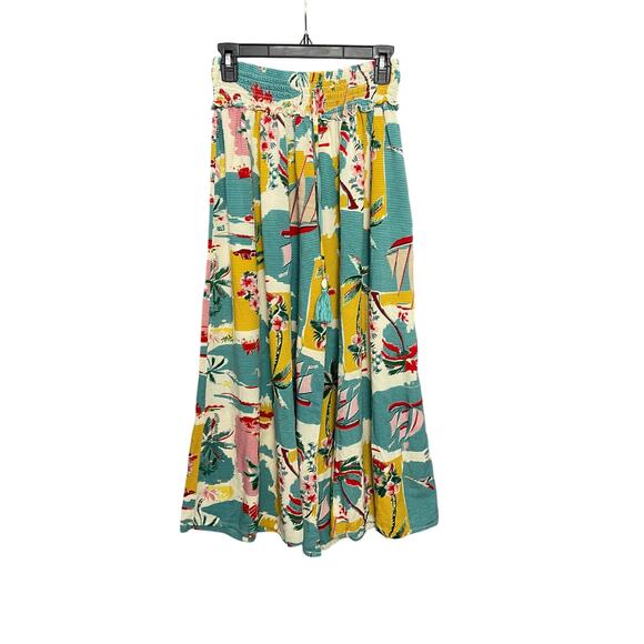 True Destinations Coastal  Beach Palazoo Wide Leg Pants Women Size Large Resort - Picture 1 of 6